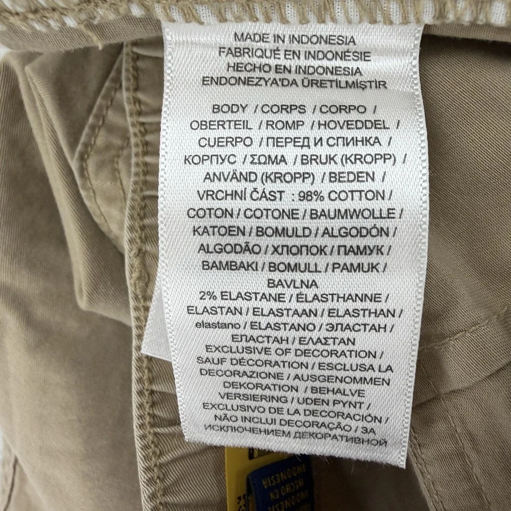 Polo Ralph Lauren Pants‎ Mens XS Beige Cargo Jogger Elastic Cuff Tapered 29x26